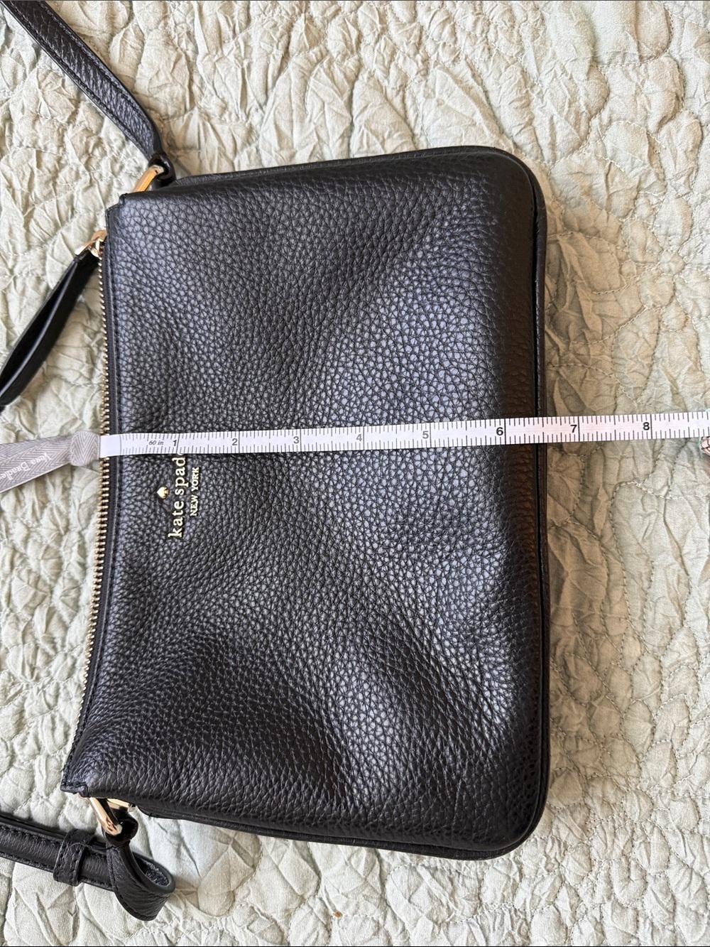 kate spade black pebbled leather crossbody bag with adjustable strap - Picture 9 of 9